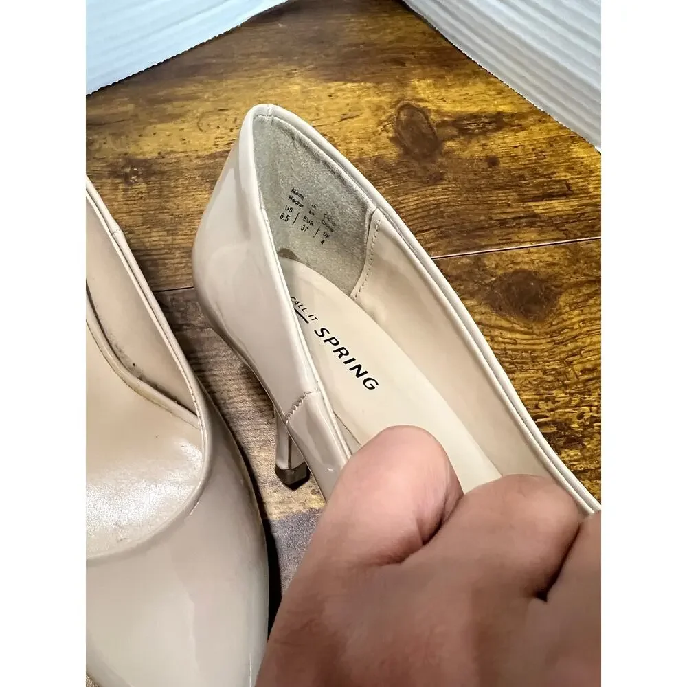 Call it Spring women sz 6.5 nude pump heel 1015 - Picture 2 of 9